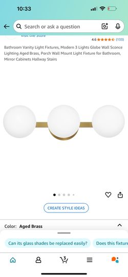  Hanaloa Bathroom Vanity Light Fixtures, Modern 3 Lights Globe Wall Sconce new in box 