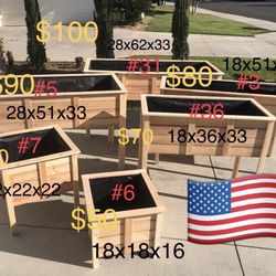 Wood Planter Box Garden Raised Herb Pots Organic 