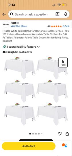 Brand new white rectangular table clothes