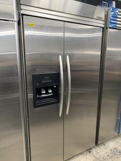 Kitchen aid 42” built in refrigerator in stainless steel used