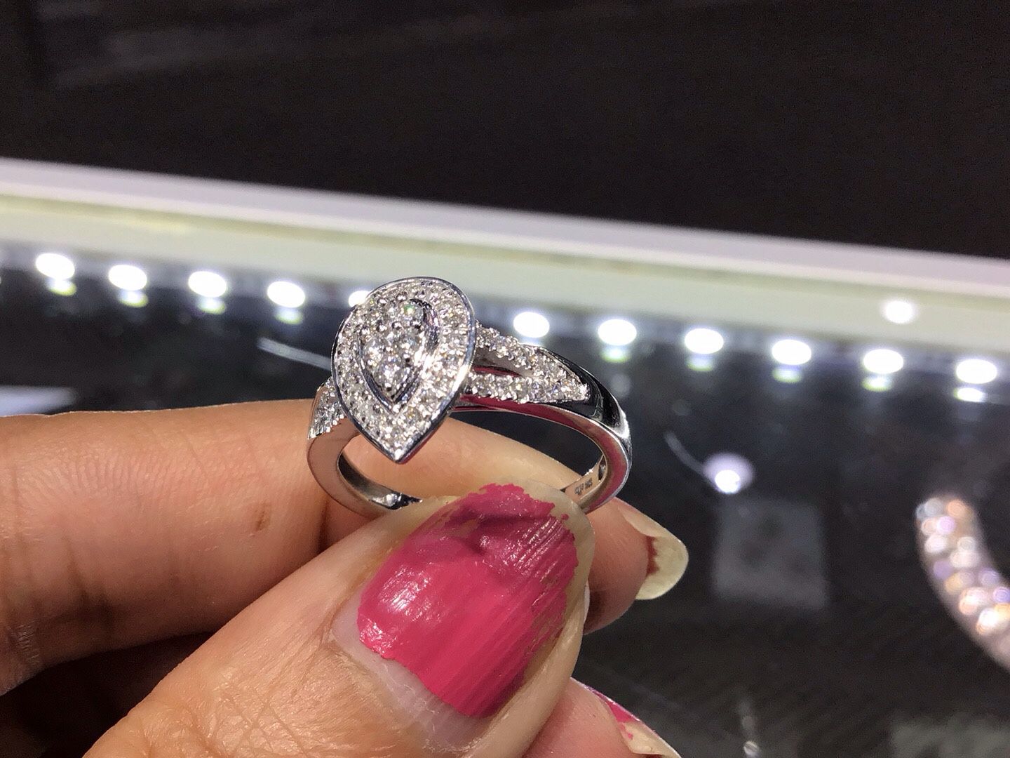 10k White Gold Diamond  Ring Lady’s Size 7 Available In Stock .💎💎💎