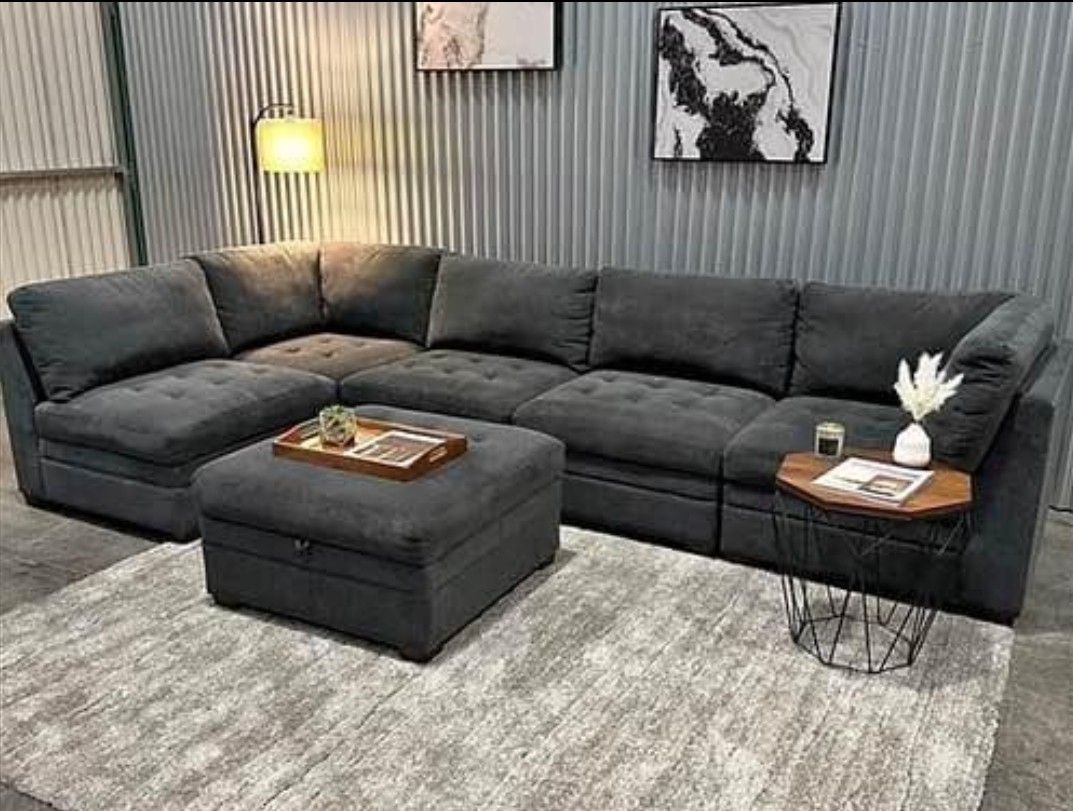 CHARCOAL GREY BRAND NEW SECTIONAL SAME DAY DELIVERY 