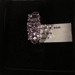 Genuine  Rhodium  Over Sterling Silver   Size 7 