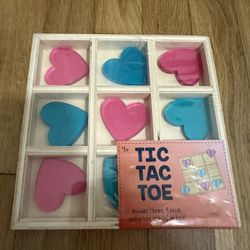 Hearts Tic Tac Toe Game Wooden 