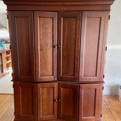 Hooker Solid Cherry Armoire  and Adjustable Shelves