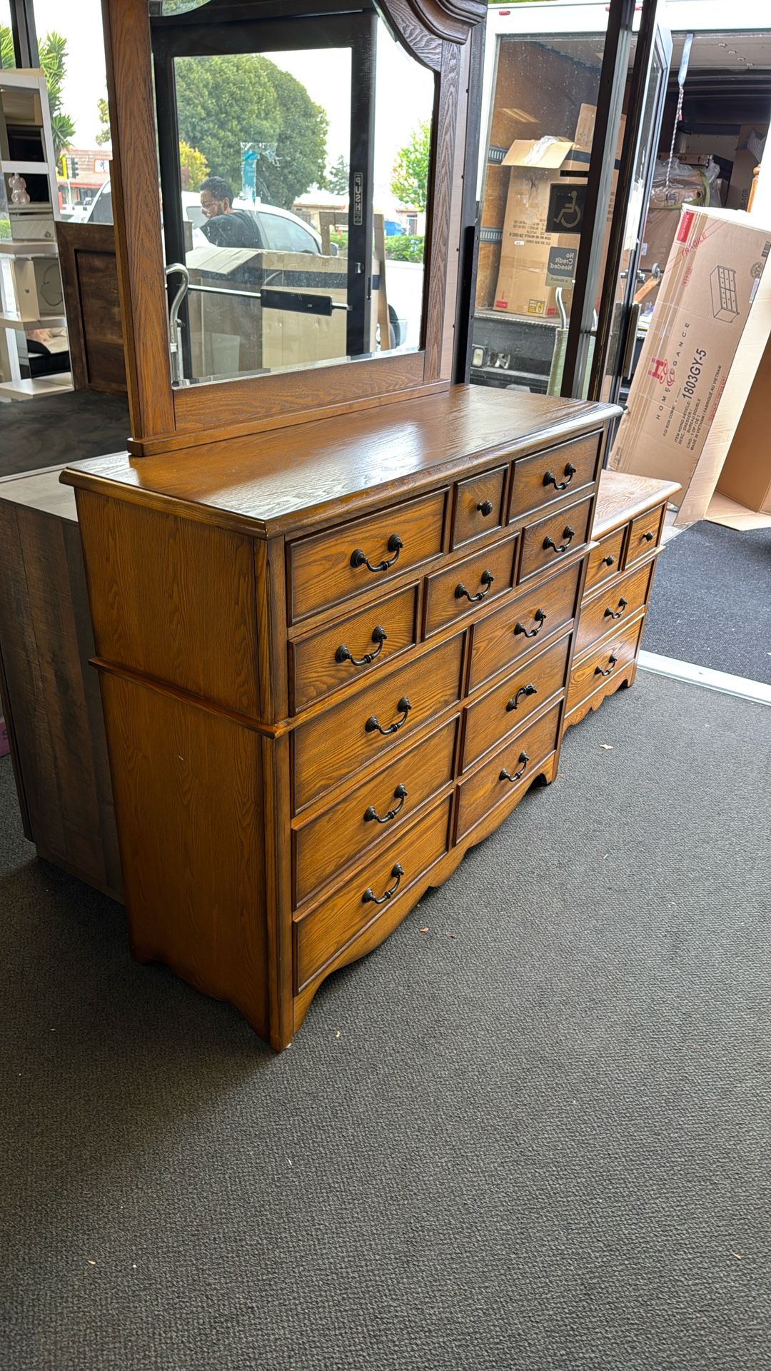 Used Dresser , Mirror, And Night Stand 