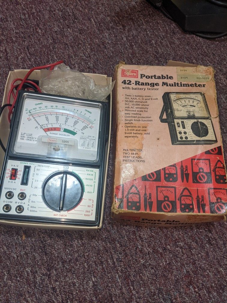 Vintage Sears Multimeter With Battery Tester