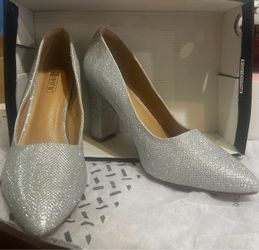 Size 9.5 silver heels