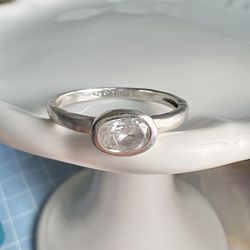 Silpada Sterling Silver Clear Ring Size 8.25