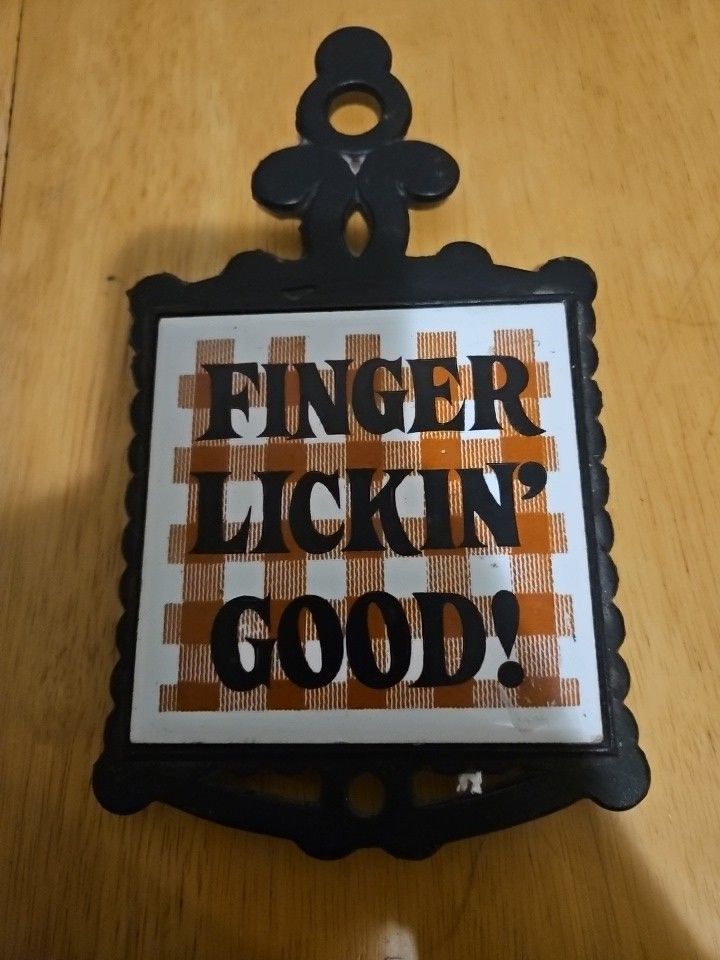 Finger Lickin good metal and ceramic tile 