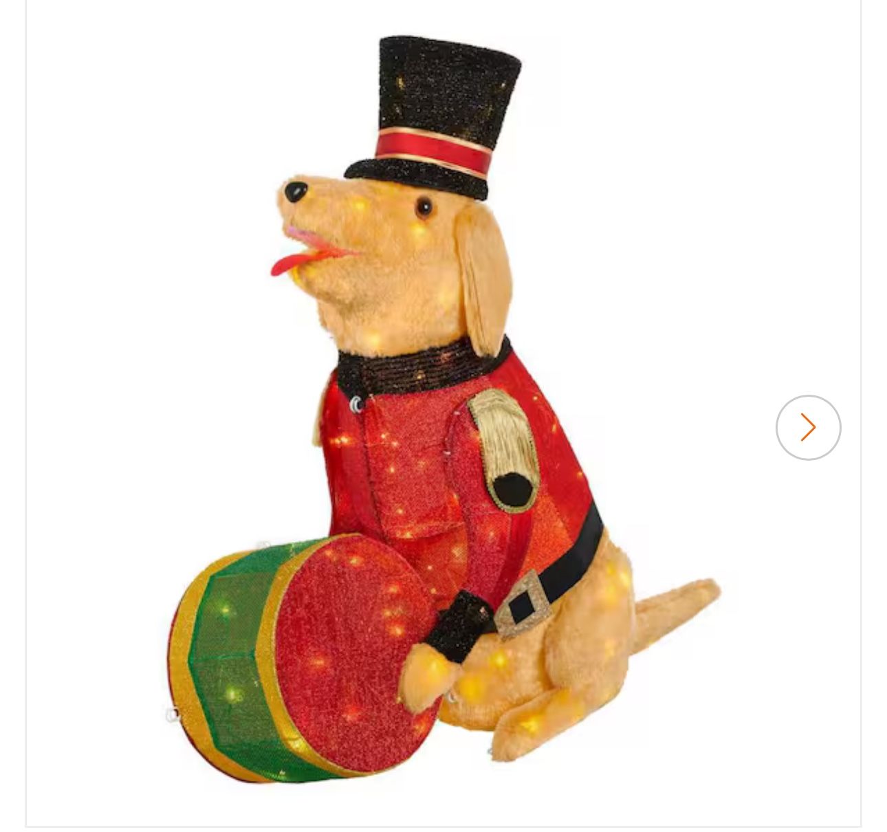 3 ft. Yuletide Lane LED Golden Retriever with Drum Holiday Yard Decoration Y25