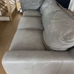 Free Leather Sofa Sectional and Ottoman