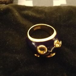 Coach Ring - Navy With Enamel With Gold Accents