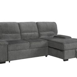 Yantis Gray Sleeper Sectional with Storage

