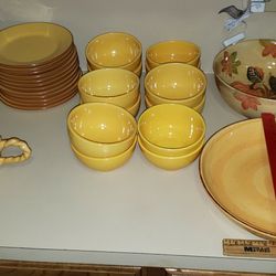 Yellow Dishes Service Of 12