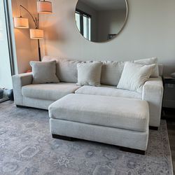 Modern Beige Couch + Loveseat Set + Ottoman (Originally $3,000)