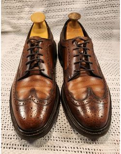 FLORSHEIM IMPERIAL LONG WINGTIP 5-NAILS VTG OXFORDS SHOES BROWN KENMOOR SZ  9.5 C