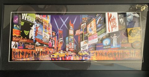 Times Square light up framed photo