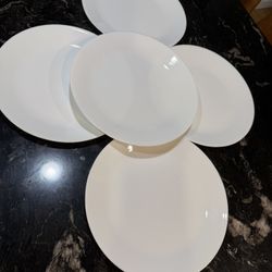 5 Corelle White Dinner Plate 