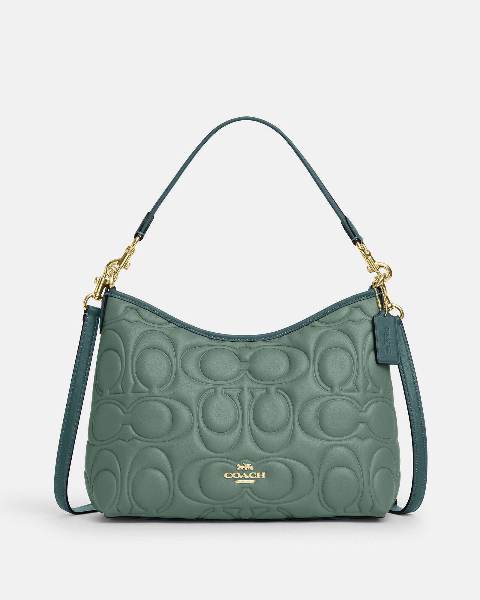 Laurel Shoulder Bag In Blocked Signature Leather