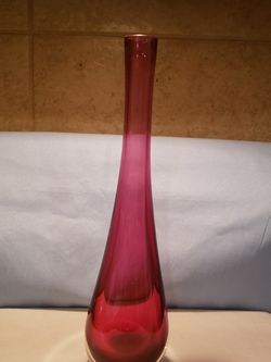 Absolutely Gorgeous Genuine Cranberry Glass Bud Vase
