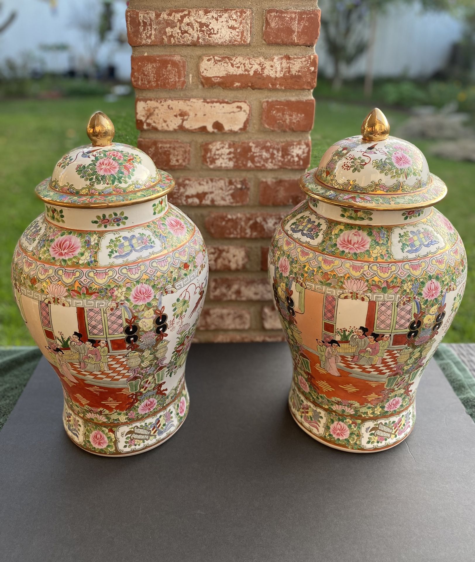 Large VTG Chinese Rose Medallion Porcelain Ginger Jars for Sale in ...