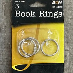 New 3 Pack of Silver 1 Inch Book Rings for Crafts