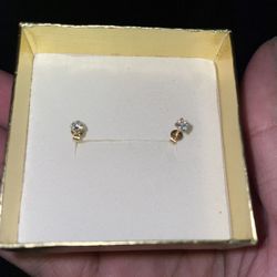 3mm VVS1 Diamond Earrings W/ 14k Solid Gold Backings 