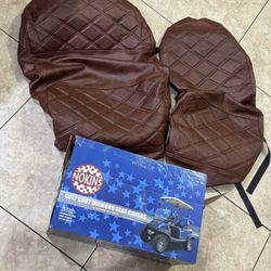 NOKINS Golf Cart Diamond Seat Covers Fit EZGO TXT RXV Freedom Liberty Express Premium Front Seat Cushion, No Stapler, Premium Vinyl, Golf Cart Breatha