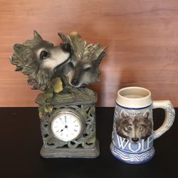 Wolf Clock & Beer Stein