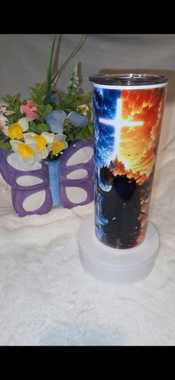Christian Cross Tumbler | 20oz Faith Inspired Stainless Steel Cup | Prayer Warrior Gift | Religious Tumbler | Christian Gift for Men & Women