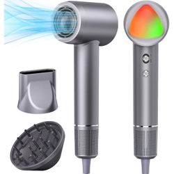 Hair Dryer, 160000 RPM Portable Professional Ionic Hair Dryer with 500 Million Negative Ions, Fast-Drying, Low Noise with Diffuser & Nozzle