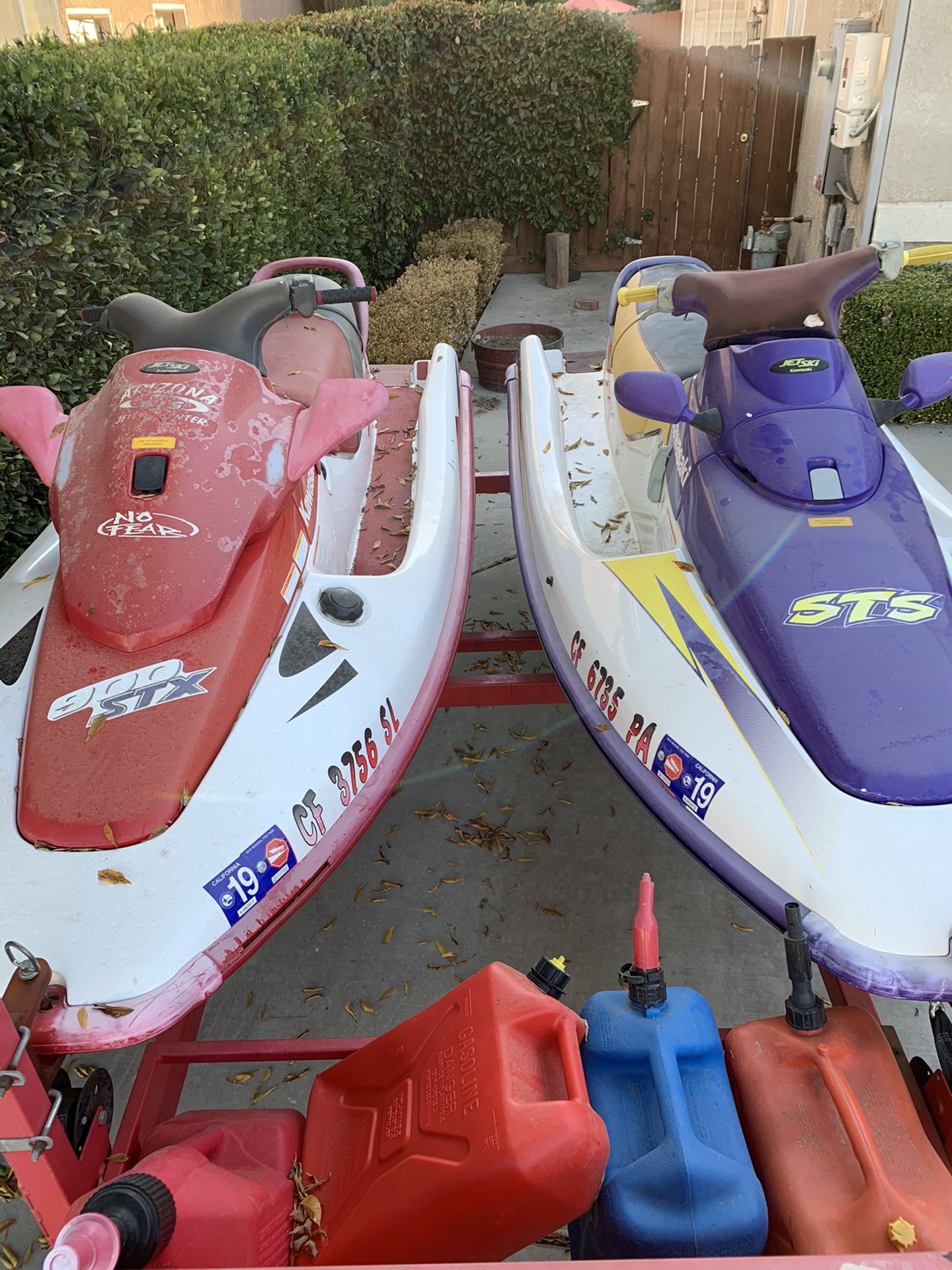 Two 3 Seater Jet Skis with trailer