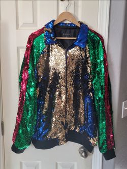 INC multicolor sequins bomber jacket