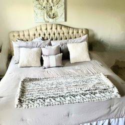 King Headboard ,mattress & 2 Comforters Set