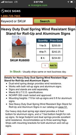 Dual Spring Wind Resistant Sign Stand for Roll-Up and Aluminum Signs