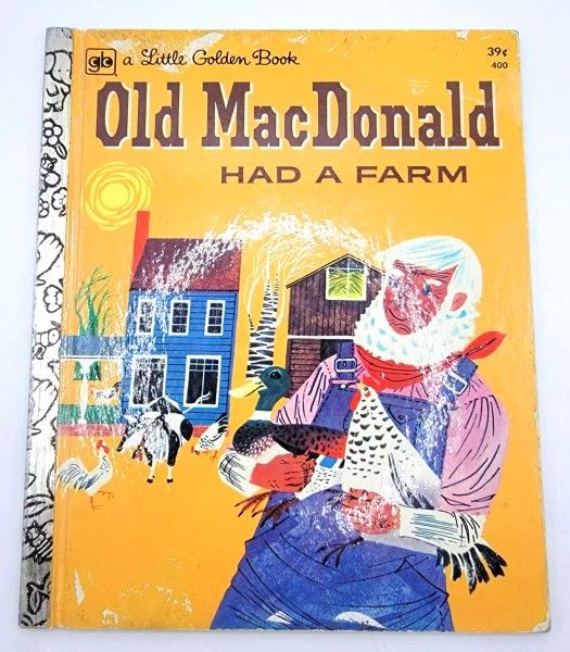 Old MacDonald Had A Farm Little Golden Book #400 Moritz Kennel 1973