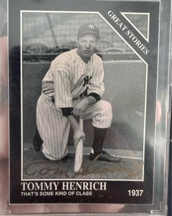 Tommy Henrich Autographed Great Stories Card – New York Yankees Legend