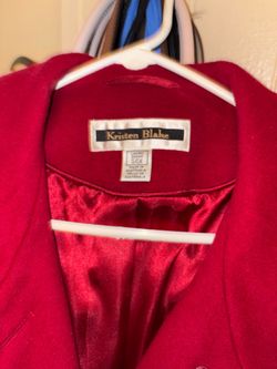 Red kristen blake wool-blend pea coat