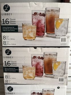 Libbey Century 16-Piece Drinking Glass Set – Tall & Short Tumblers