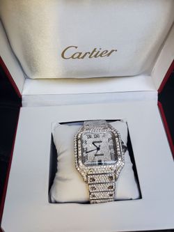 Cartier watch moissanite diamonds