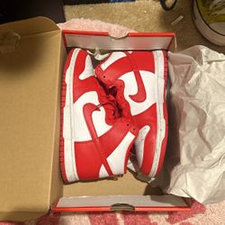 Championship Red Nike Dunk High