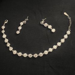 Moissanite Bracelet And Earring Set