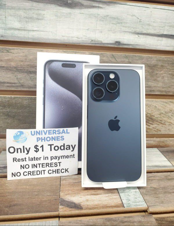 Apple IPhone 15 Pro Max 256gb  UNLOCKED . NO CREDIT CHECK $1 DOWN PAYMENT OPTION  3 Months Warranty * 30 Days Return *