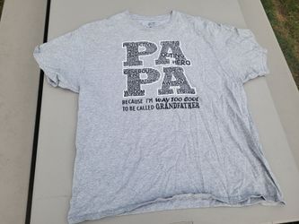 Men XLPort and Co PAPA BECAUSE IM WAY TOO COOL gray ss tee Lot 123