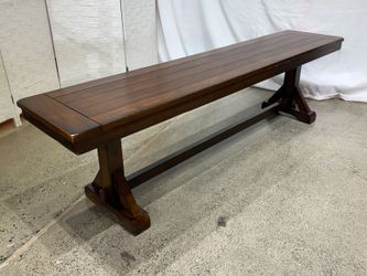 Sturdy Dark Roast Wooden Dining/Entry Bench