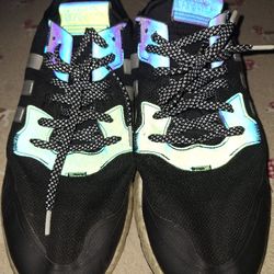 Adidas Mens Nite Jogger Boost Sz 13 EF5403 Black Reflective Running Casual Shoes $45