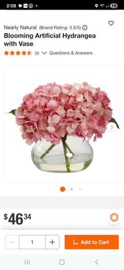 Blooming Artificial Hydrangea with Vase