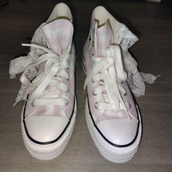 Female Converse Chuck Taylor All Star High top Pink & White Sneakers