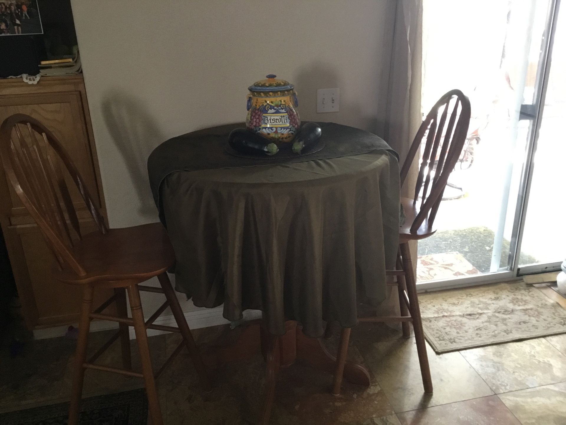 Bistro table and chairs from rc Wiley 150.00